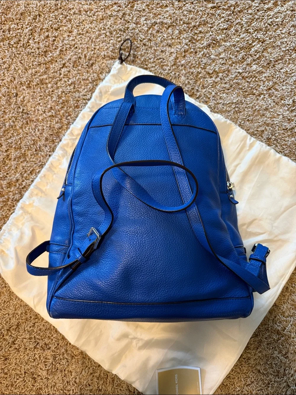 Michael Kors Royal Blue Leather Backpack